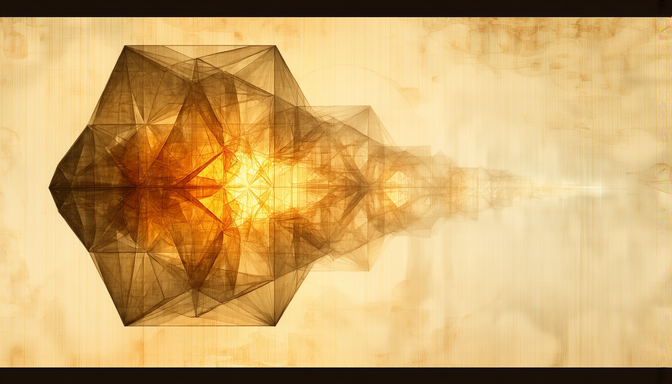 A crystalline plasma structure glowing with soft amber light