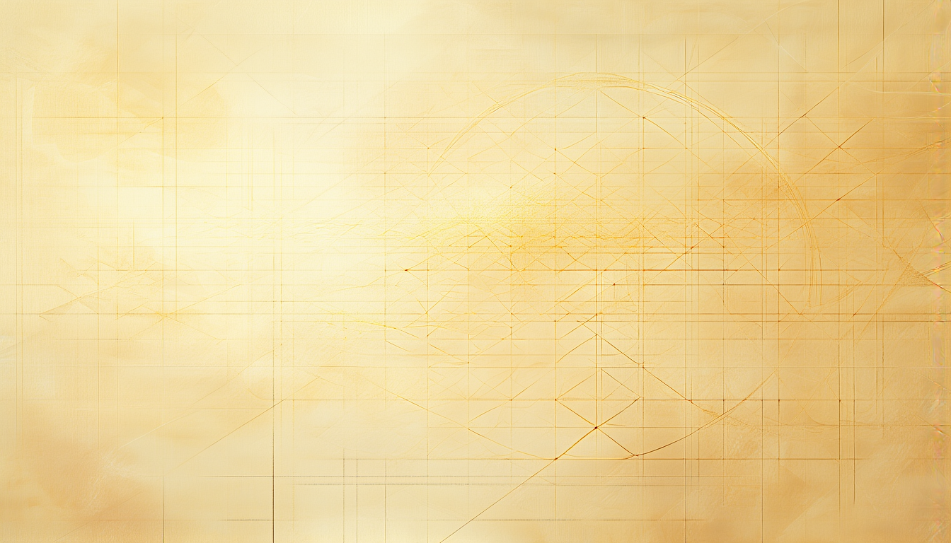 A geometric lattice of fine golden lines representing the divine mathematics of the field